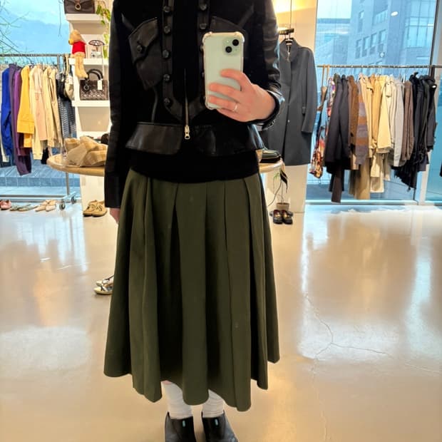 Vintage Leather Panel Jacket