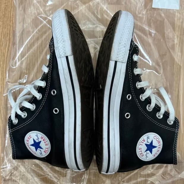 컨버스 척 테일러 올스타 하이 레더 블랙 (235)