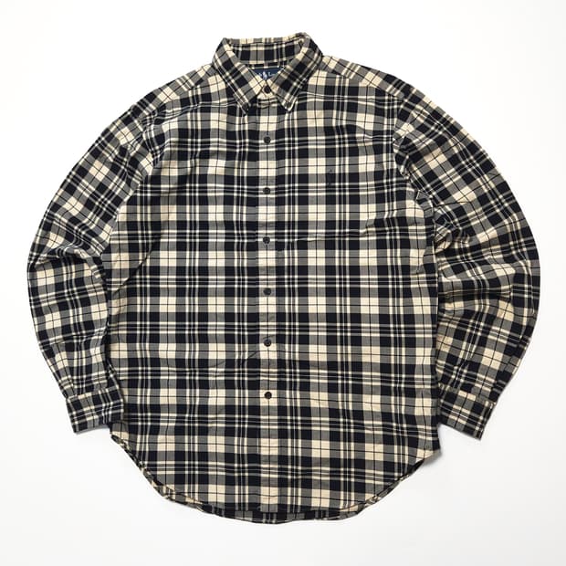 폴로 랄프로렌 코튼 체크 셔츠 블랙베이지