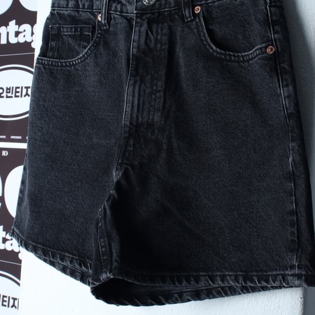 W(M-L) 자라 반바지 팬츠 데님 흑청 블랙 숏-P9935