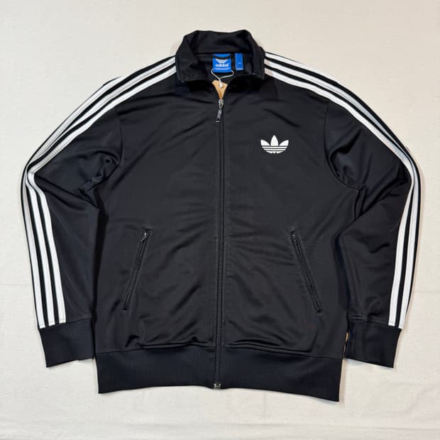 100) 아디다스 파이어버드 삼선 져지 트랙탑 집업 블랙 A12