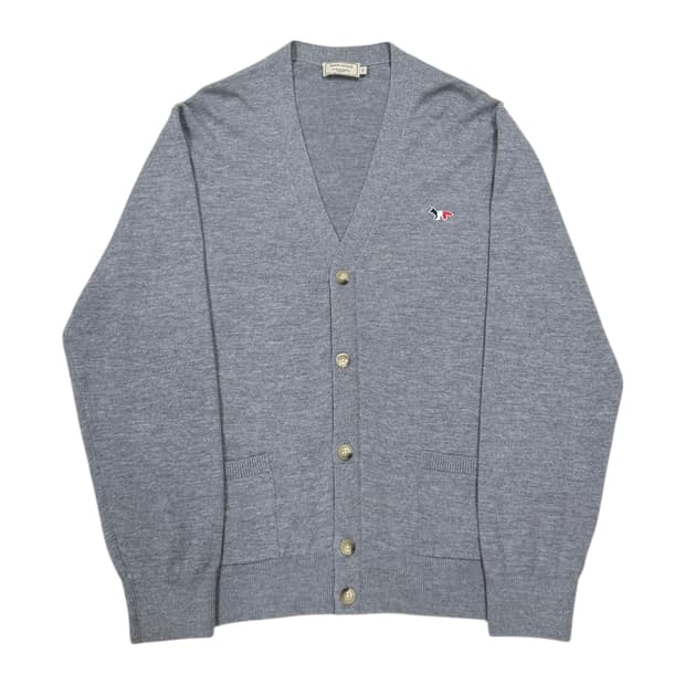 메종키츠네 그레이 트리컬러 폭스 가디건 2XL