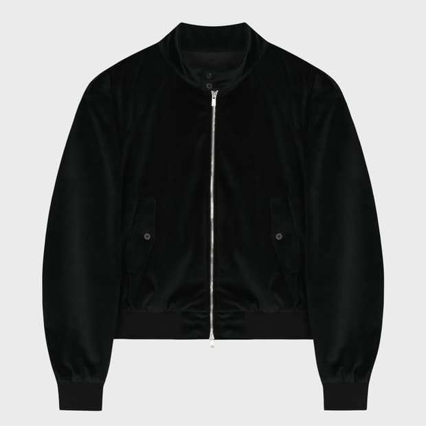 준느 J38 오버 핏 크롭 바라쿠타 자켓 벨벳 블랙