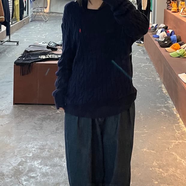 폴로 랄프로렌 신형 박시핏 꽈배기 니트 H1070