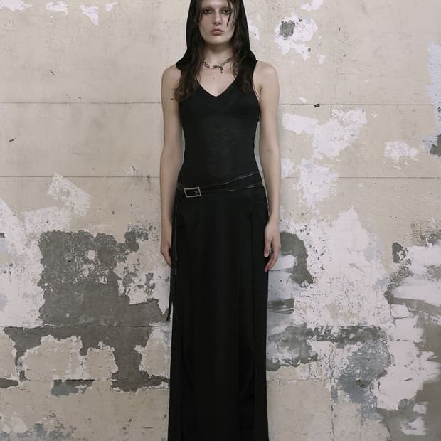 보헤미안서울 SHEER HOODIED SLIT DRESS 상품이미지1