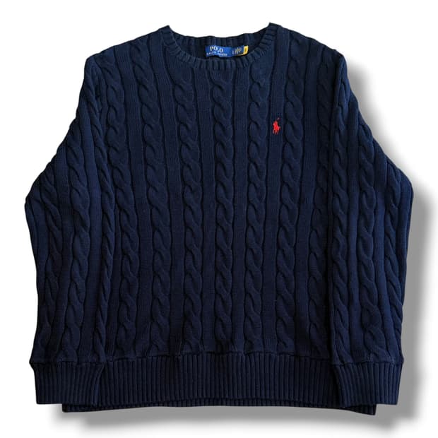 Polo Ralph Lauren 정품인증 네이비 케이블 니트