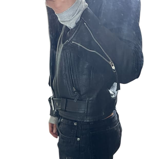 ELASS LEATHER WAER 더블라이더 자켓