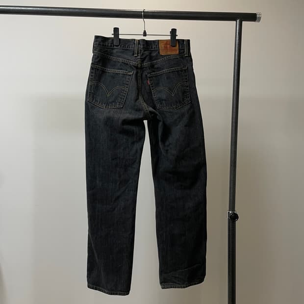 (30) 90s jpn 리바이스502 흑청 데님팬츠