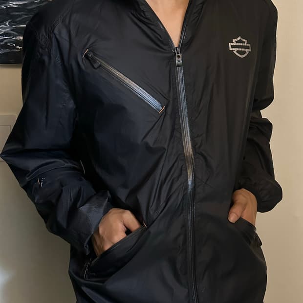 Harley davidson Black Windbreaker