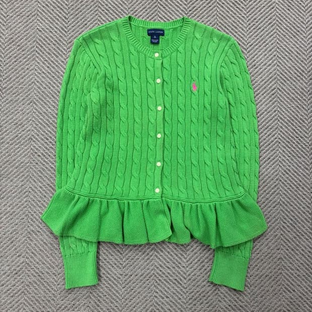 랄프로렌 프릴 꽈배기 가디건 v2701