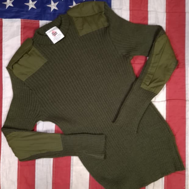 새제품 영국제조 민수용 미해병대 울 코만도 니트