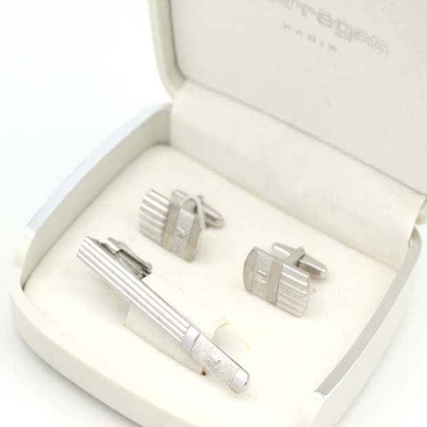 쿠레쥬 A등급 5.3cm 남자 명품 넥타이핀 커프스 세트 