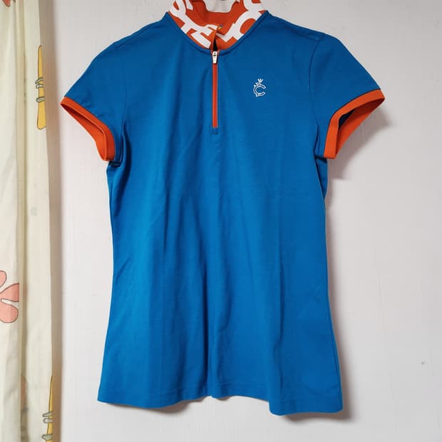 루이까스텔 블루 반집업 반팔 티셔츠90
