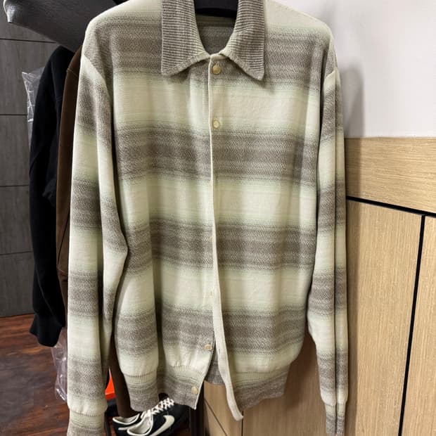 [5] 오라리 26ss 코튼 실크 스프라이트 가디건 라임그레이