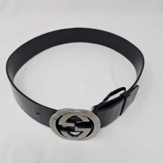 구찌 인터로킹 G 버클 벨트 블랙