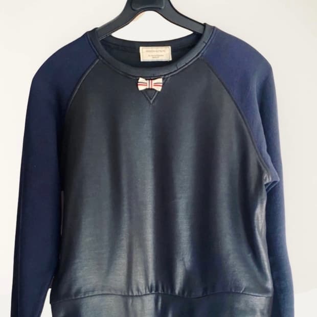 메종키츠네 블랙네이비 맨투맨 M