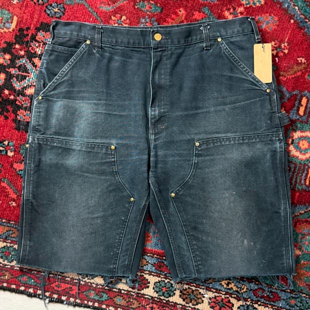 OG USA Made 칼하트 B01 더블니 쇼츠 칼하트 썩블니 블랙