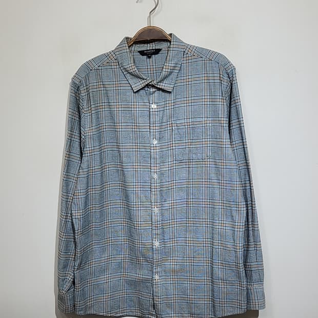 (100) 빈폴 남방 체크 셔츠 포켓 캐주얼 