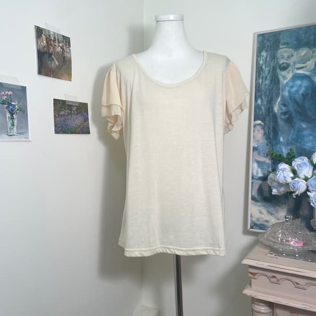 butter sleeve ruffle loose span top