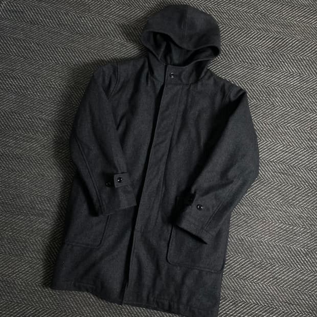 에스피오나지 아메카지 후디 울 롱코트y 3186