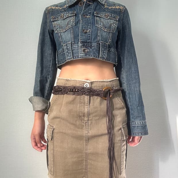 웨스턴 크롭 데님 자켓