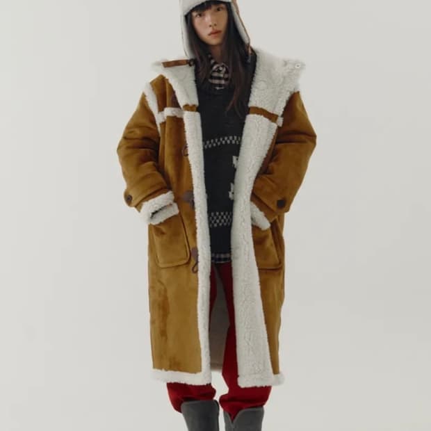 29cm 구매 시엔느 무스탕 더플 코트