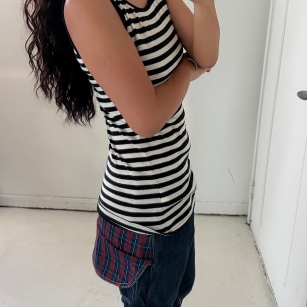 일본빈티지 모리 레이어드 민소매 슬리브리스