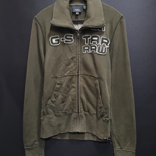 G-STAR RAW 지스타 로우 빈티지 페이디드 빅로고 집업자켓