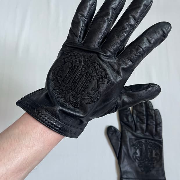 FICCE Embroidered Leather Gloves