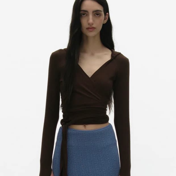 파르티멘토 PARTIMENTO 후디드 저지 랩 가디건