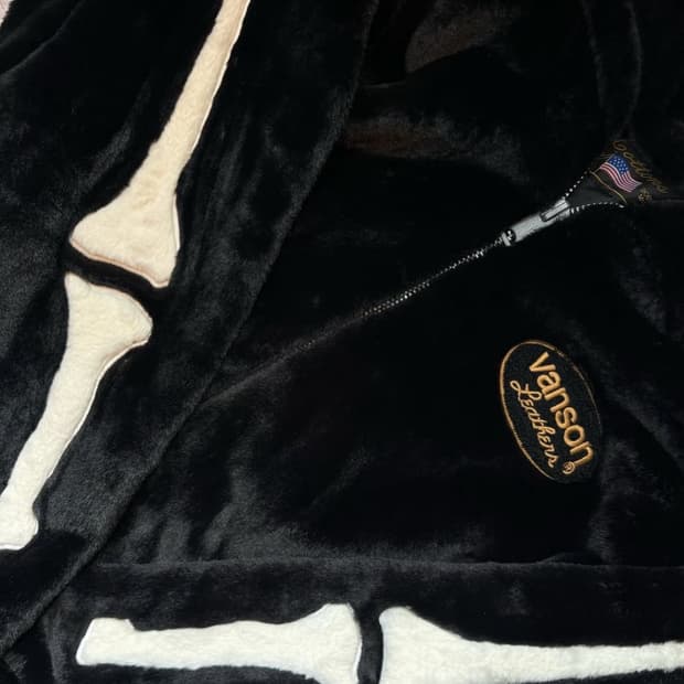 Vanson Leathers bone fur hoodie