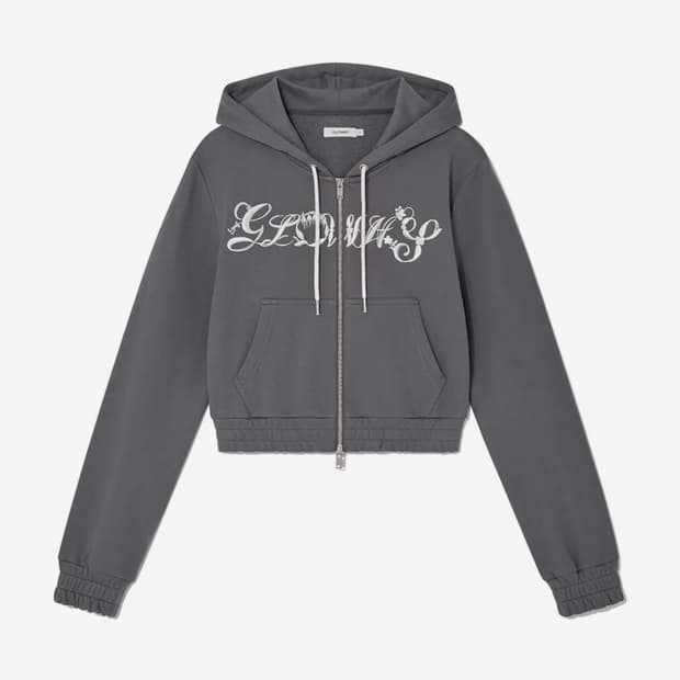 glowny 글로니 보니 크롭 집업 차콜 후드집업 bonnie