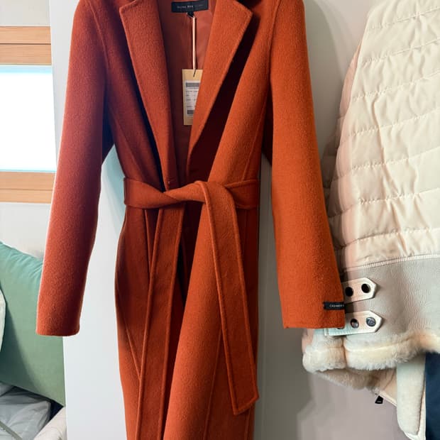 택채 새상품  올리브데 올리브  캐시 블랜드로브코트  55 