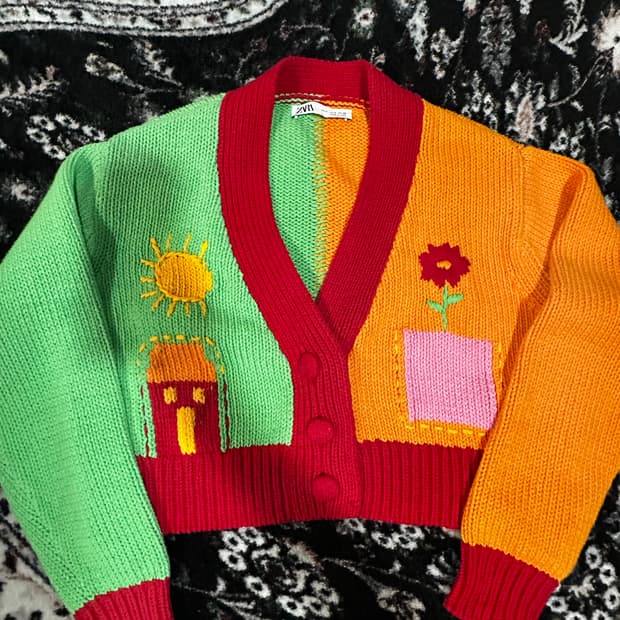 자라 컬러풀 니트 가디건