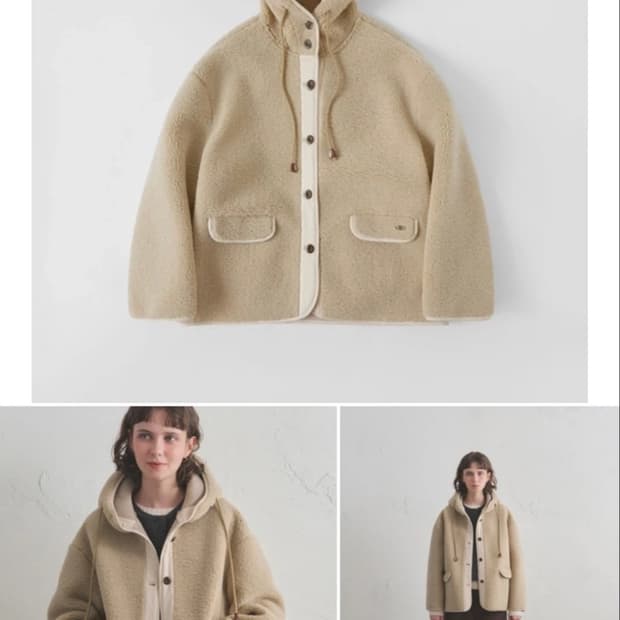 오로 oro 뽀글이 투폴드 플리스후드 코트 S