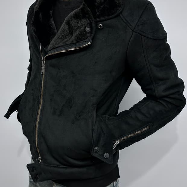 아르마니 시어링 바이커 자켓