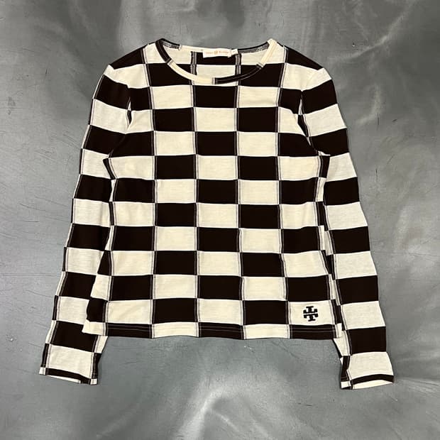  토리버치 체커보드 롱슬리브 y16303