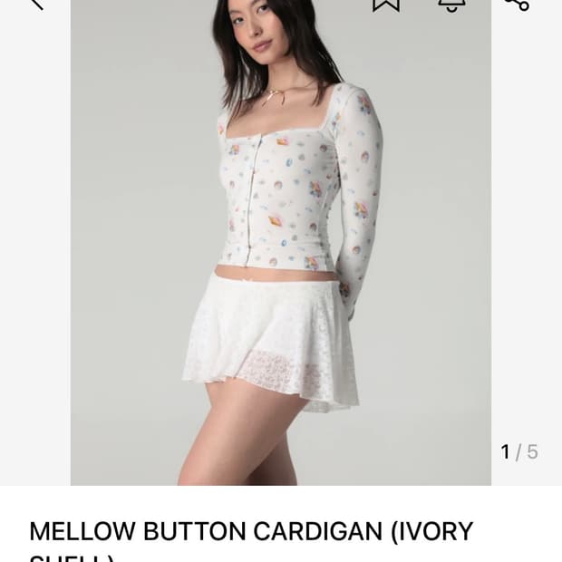 글로니 멜로우 버튼 가디건 아이보리 쉘