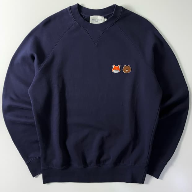 Maison Kitsune  메종키츠네 라인프렌즈 코튼 스몰패치 맨투맨