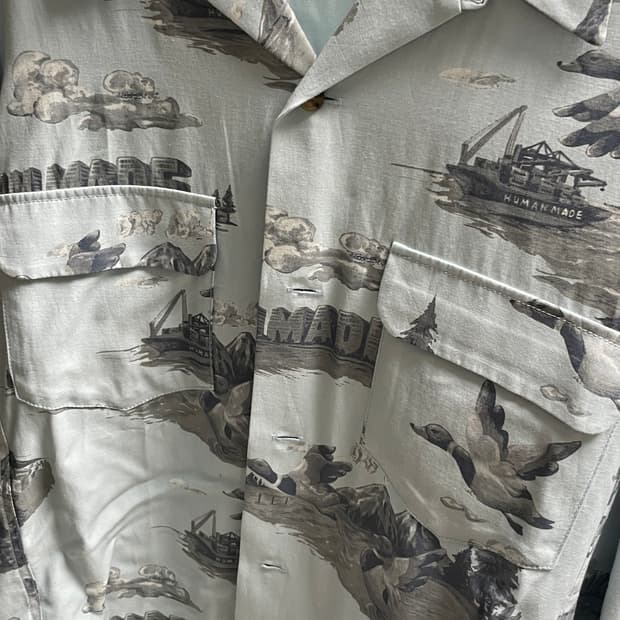 휴먼 메이드 프린티드 셔츠 블루