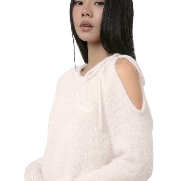 클리시어 Love poem neck string knit, Pink