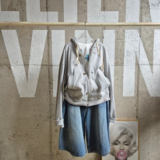 SATUR(세터) 단추포인트 후드집업(TS