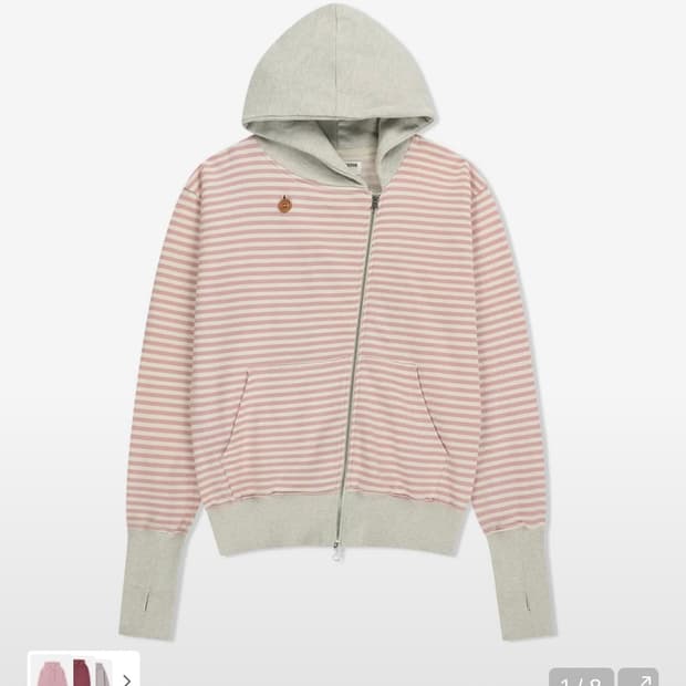 더뮤지엄비지터 후드집업 핑크