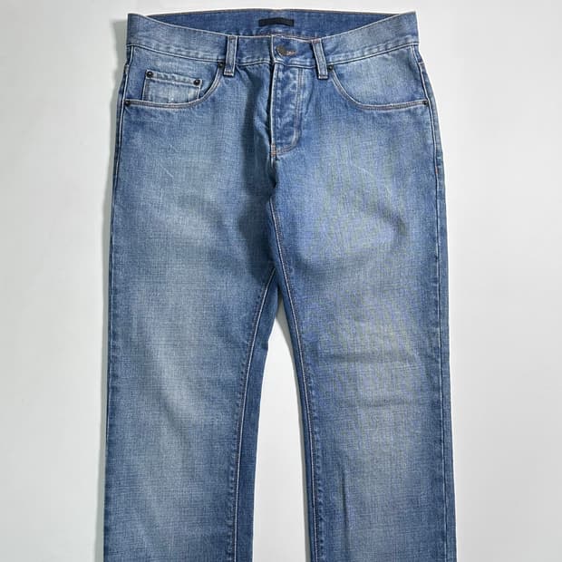 프라다 중청 스트레이트 핏 데님 팬츠