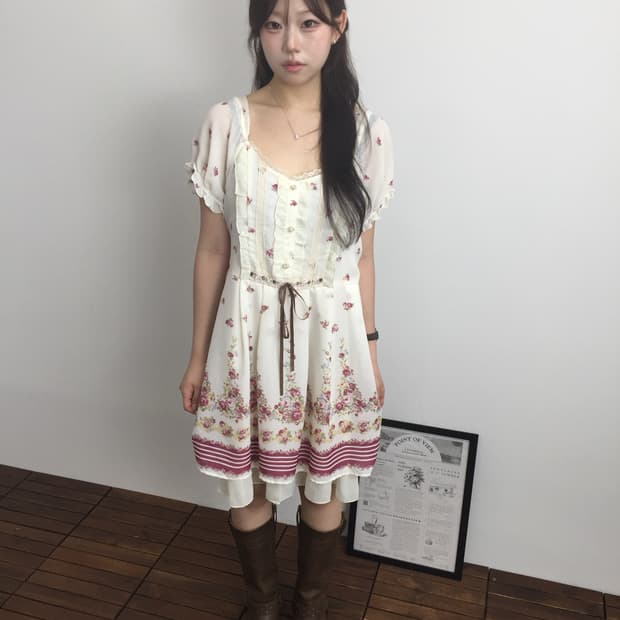 Axes Femme Vintage Rose Chiffon Dress🌸
