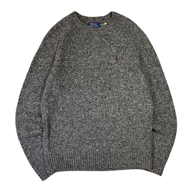 폴로 랄프로렌 QR 울 블렌드 새들 니트