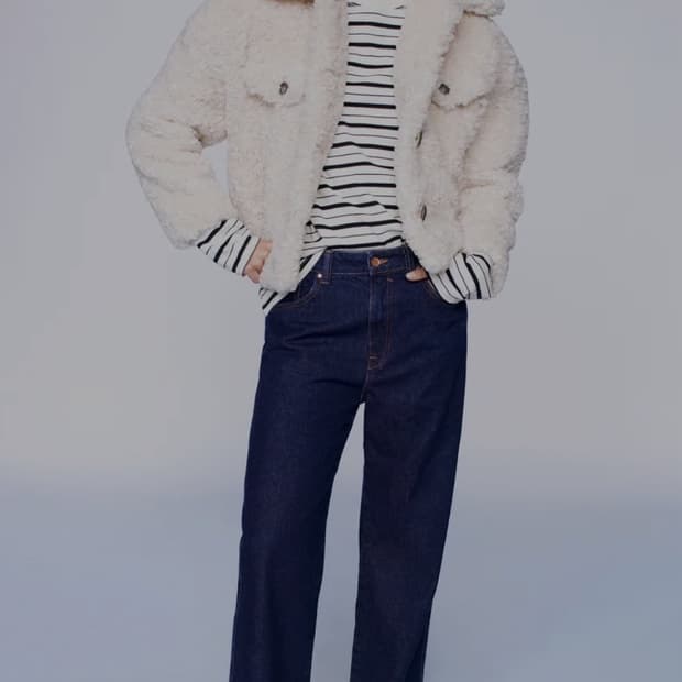 ZARA 에코퍼 시어링 오버핏 자켓 S _ 여성