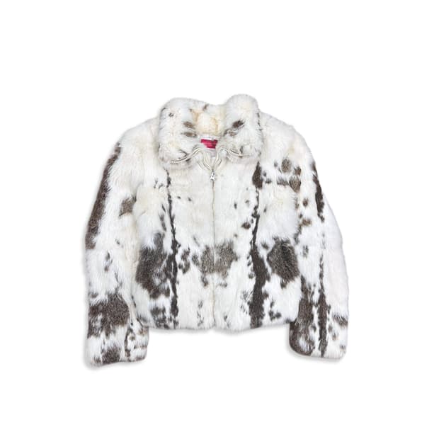  Speckled pattern Rabbit Fur Jacke