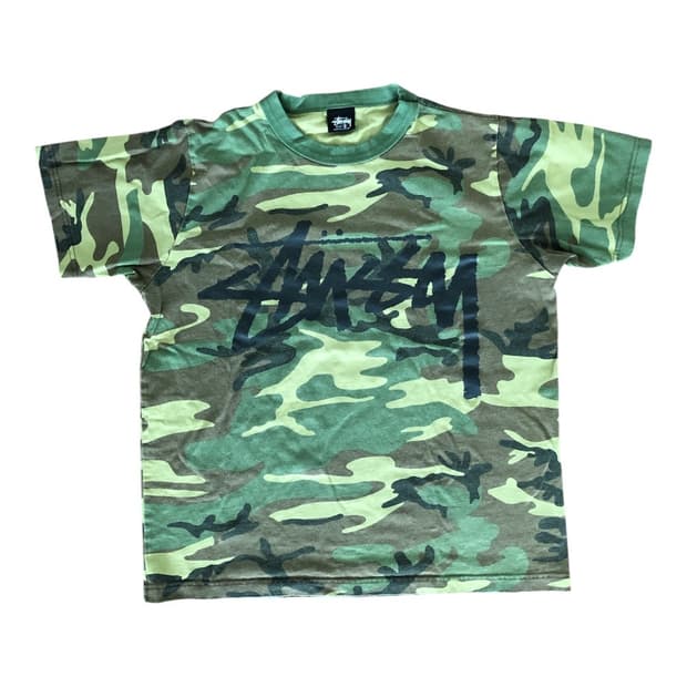 stussy stock camo tee camo black 