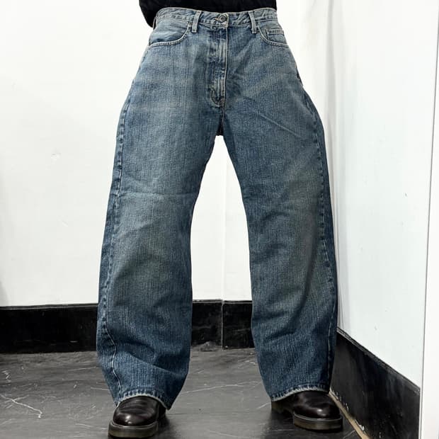 폴로 진스 와이드 데님 팬츠